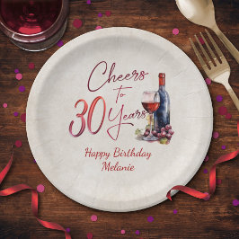 Assiettes En Carton Cheers Wine 30e anniversaire