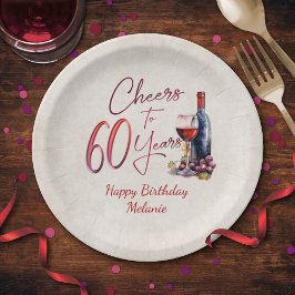 Assiettes En Carton Cheers Wine 60e anniversaire