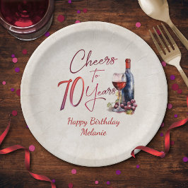 Assiettes En Carton Cheers Wine 70e anniversaire