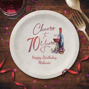 Assiettes En Carton Cheers Wine 70e anniversaire
