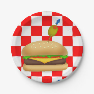 Assiettes En Carton Cheeseburger de Gormet