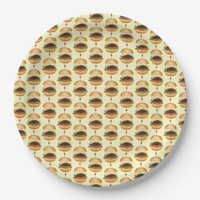 Assiettes En Carton Cheeseburger Hamburger Fromer Burger Bun (Devant)