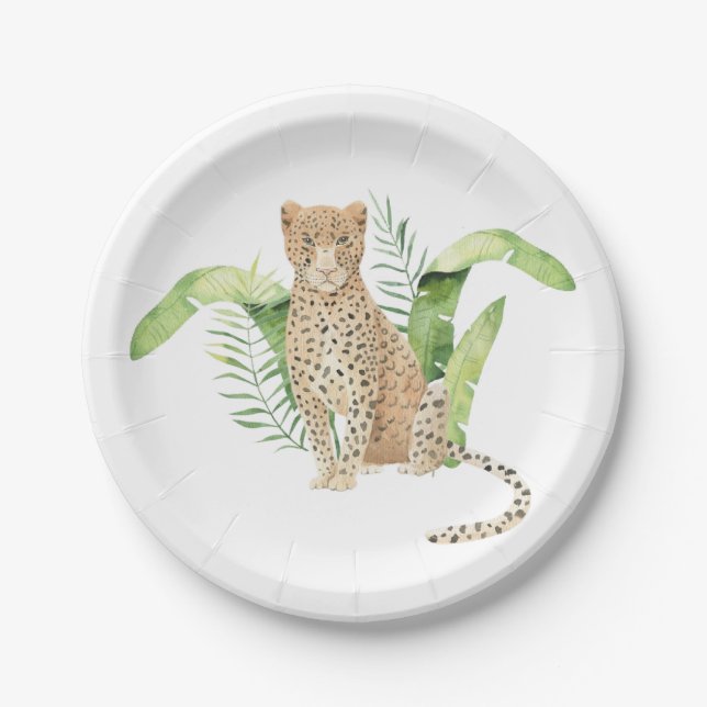 Assiettes En Carton Cheetah, Leopard, Jungle, animaux de la Jungle (Devant)