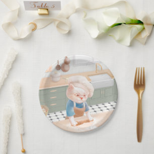 Assiettes En Carton Chef cuisinier Cuisson dans la cuisine