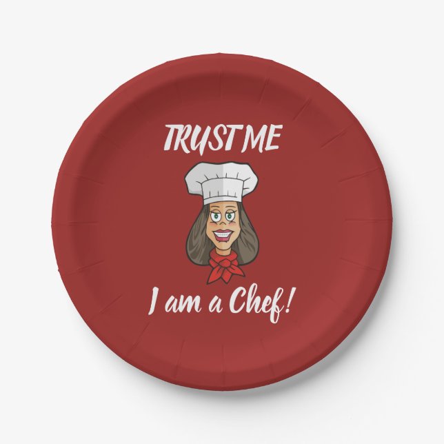 Assiettes En Carton Chef femme (Devant)