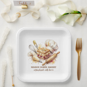 Assiettes En Carton Chef Pâtissier Boulangerie Pâtisserie Desserts Suc
