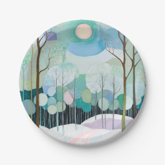 Assiettes En Carton Chemin sous la lune pastel