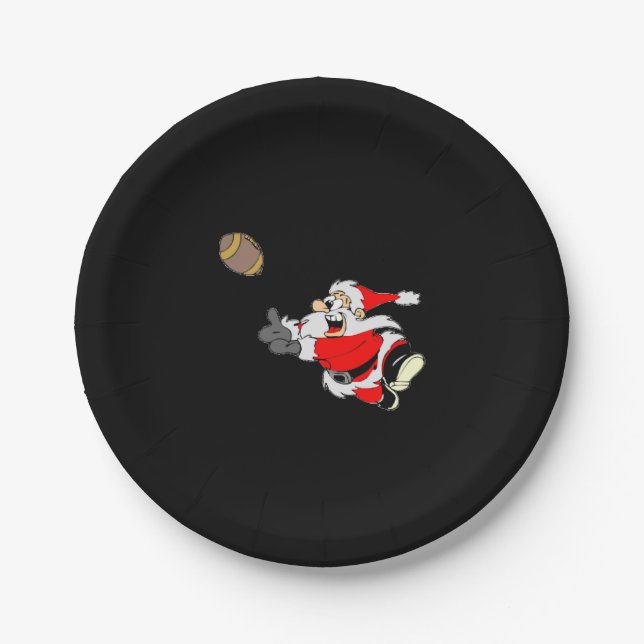 Assiettes En Carton Chemise de Noël Père Noël Football (Devant)