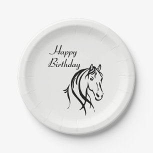 Assiettes En Carton Cheval Animal Thème Anniversaire