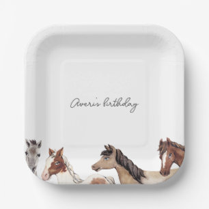 Assiettes En Carton Cheval Anniversaire Personnalisé