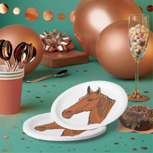 Assiettes En Carton Cheval Brown