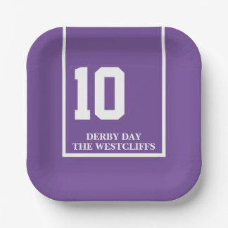 Assiettes En Carton Cheval de fête personnalisé Derby 10 Violet