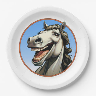 Assiettes En Carton cheval drôle