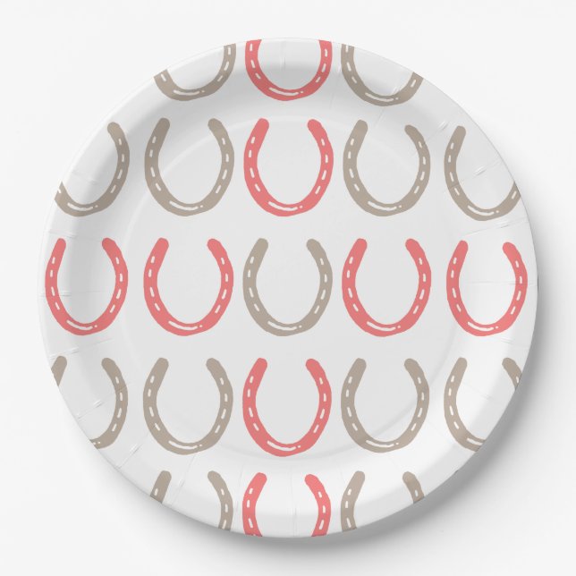 Assiettes En Carton Cheval équestre à thème Chaussures Motif (Devant)