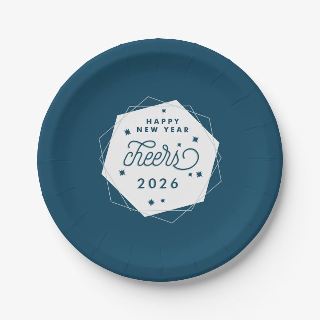 Assiettes En Carton Cheval géométrique | Soirée du Nouvel An (Devant)