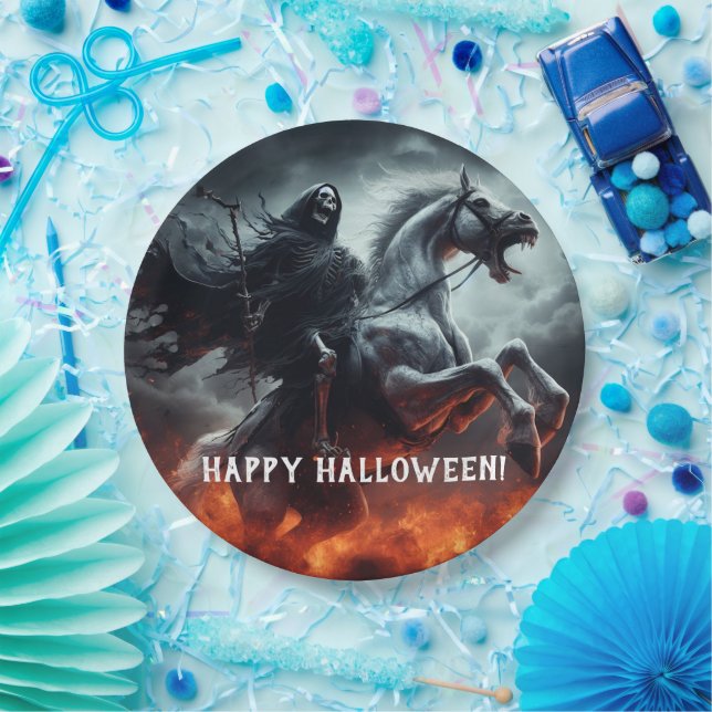 Assiettes En Carton Cheval pâle et la mort Halloween (Fête)