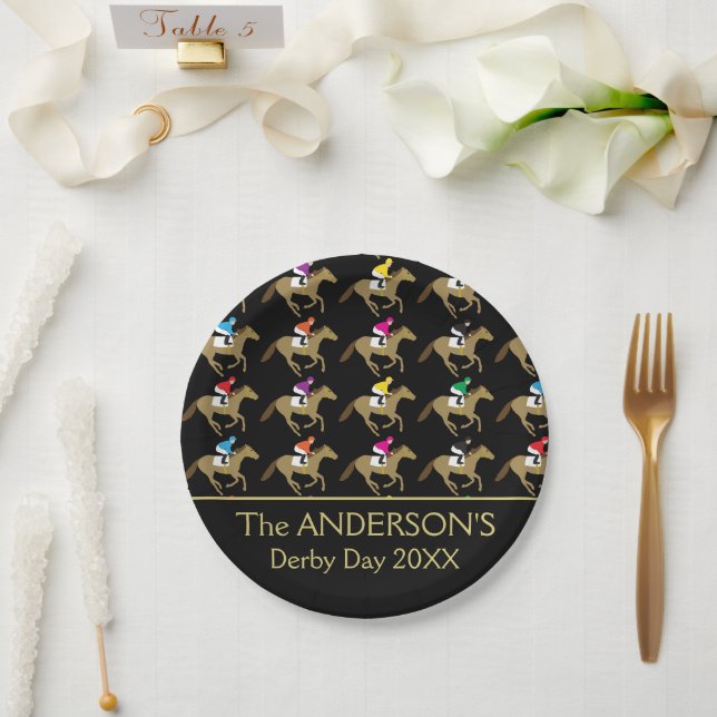 Assiettes En Carton Cheval Racing Derby Pique-nique de jour (Mariage)