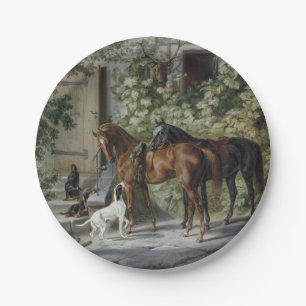 Assiettes En Carton Chevaux au porche (d'après Albrecht Adam)