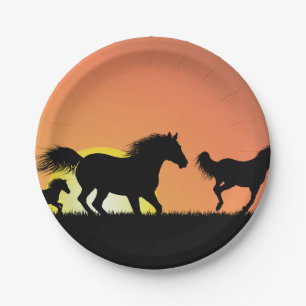Assiettes En Carton Chevaux sauvages
