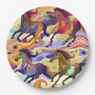 Assiettes En Carton Chevaux sauvages