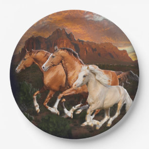 Assiettes En Carton Chevaux sauvages
