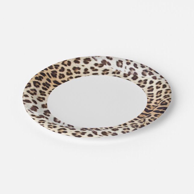 Assiettes En Carton Cheveux léopards (Angle)