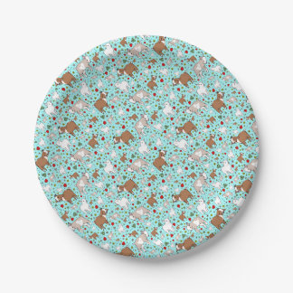Assiettes En Carton Chèvres en bleu