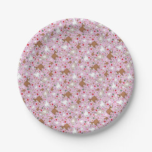 Assiettes En Carton Chèvres en rose