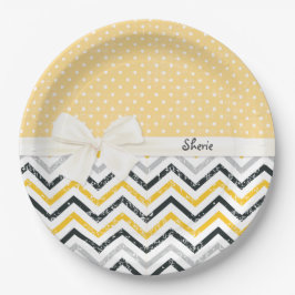 Assiettes En Carton Chevron et Pois