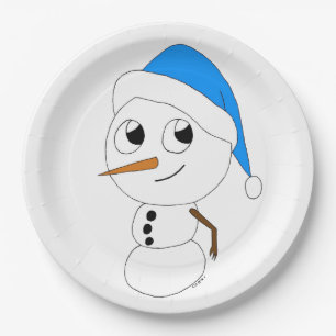 Assiettes En Carton chibi snowman