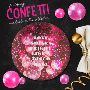 Assiettes En Carton Chic Bold Parties scintillant rose Retro Mariage d