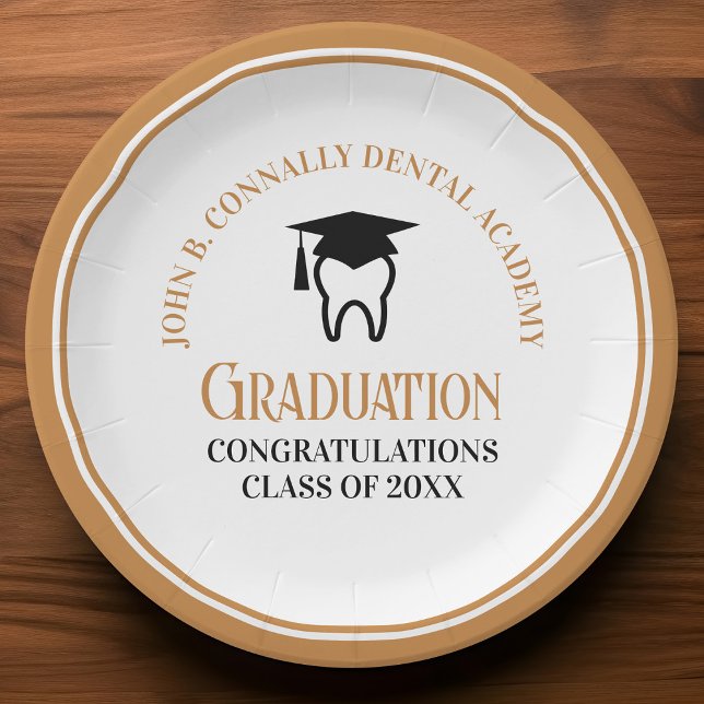 Assiettes En Carton Chic Dental School Custom Dentist Gradust Party (Créateur téléchargé)