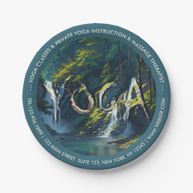 Assiettes En Carton Chic Forest YOGA Hidden Text Meditation Instructeu (Devant)