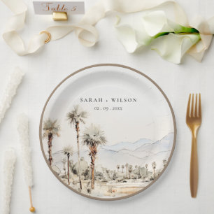 Assiettes En Carton Chic Palm Springs California Mariage paysager