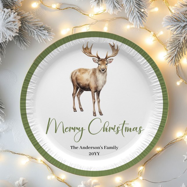 Assiettes En Carton Chic Soft Earth Tone Christmas Personalized Dinner (Soft Earth Tone Christmas Personalized Dinner Plates)