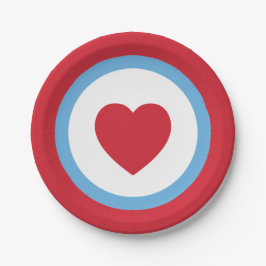 Assiettes En Carton Chicago Love | Plaques de papier | Coeur | Rouge