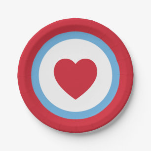 Assiettes En Carton Chicago Love   Plaques de papier   Coeur   Rouge