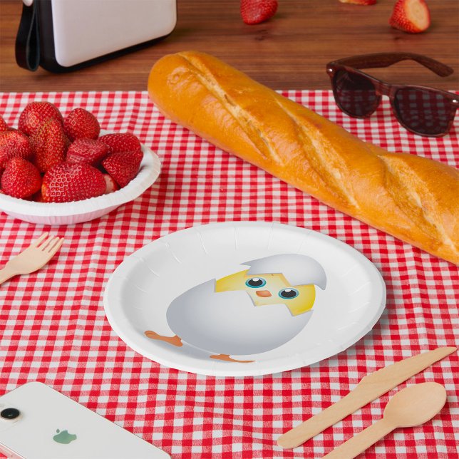 Assiettes En Carton Chick Hatching Yellow Chicken Paper Plates (Créateur téléchargé)