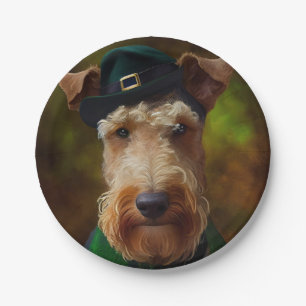Assiettes En Carton chien airedale à la St. Patrick's Day