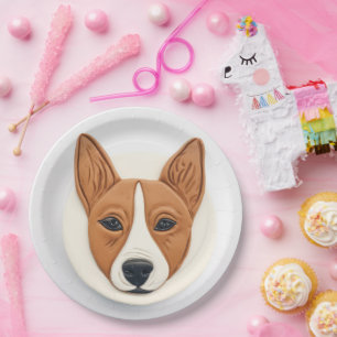 Assiettes En Carton Chien Basenji Inspiré de la 3D