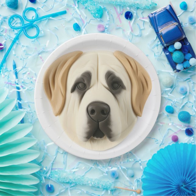 Assiettes En Carton Chien berger anatolien 3D inspiré (Fête)