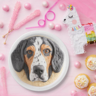 Assiettes En Carton Chien Bluetick Coonhound Inspiré 3D