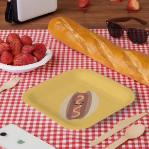 Assiettes En Carton Chien chaud mignon Kawaii