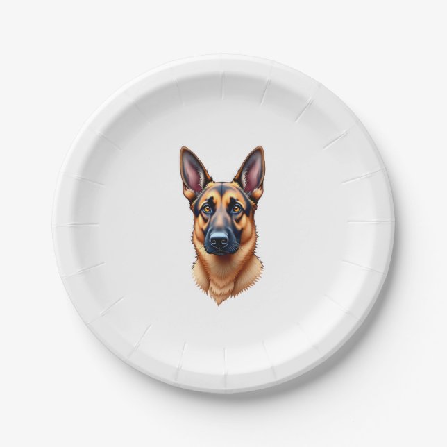 Assiettes En Carton Chien chevalier allemand mignon (3) (Devant)