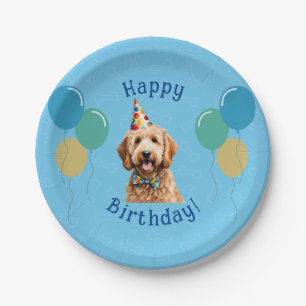 Assiettes En Carton Chien Chien Chien Bleu Anniversaire Paw ty