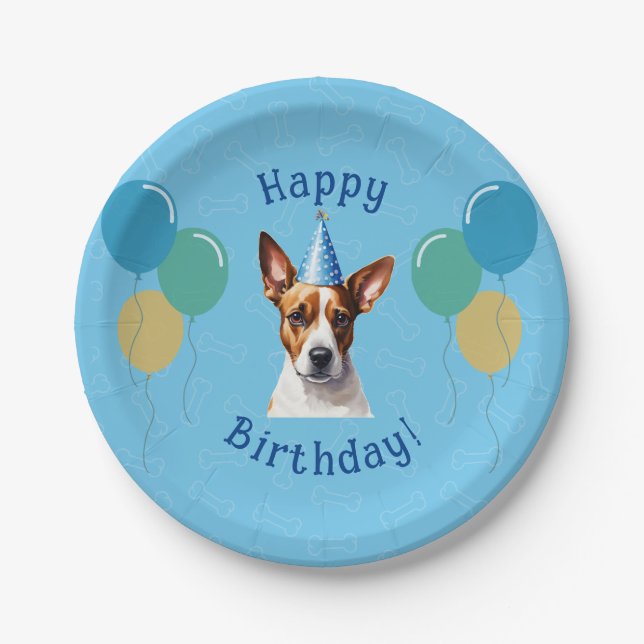 Assiettes En Carton Chien Chien Chien Bleu Anniversaire Paw ty (Devant)