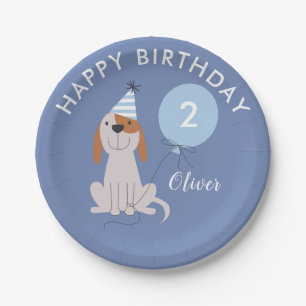 Assiettes En Carton Chien Chien Chien Garçons fête d'anniversaire