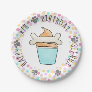 Assiettes En Carton Chien chiot Anniversaire Pawty Dessert Cupcake