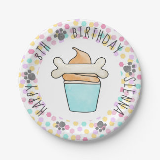 Assiettes En Carton Chien chiot Anniversaire Pawty Dessert Cupcake