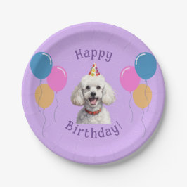 Assiettes En Carton Chien chiot pourpre Anniversaire Paw ty